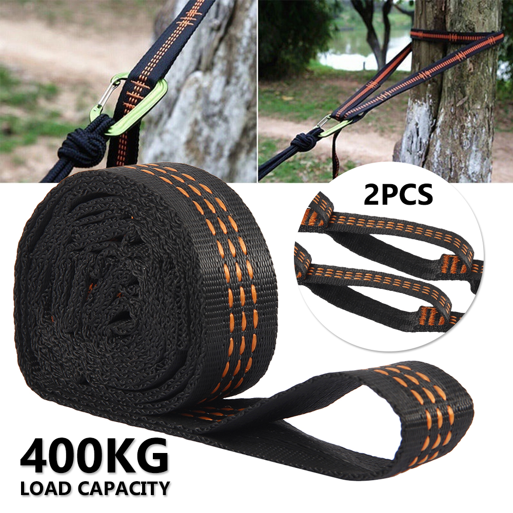 2/4 Stück Hängemattengurte, speziell verstärkte Polyestergurte für Outdoor-Camping, schwarze Hängemattengurte, hochbelastbarer Seilgurt