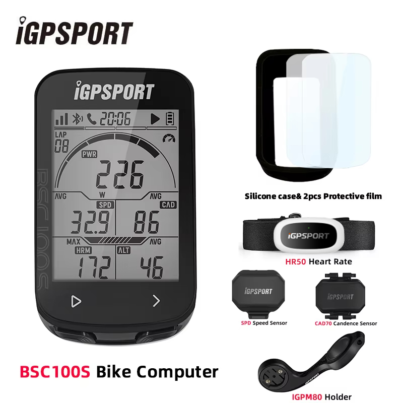 IGPSPORT BCS100S ordinateur de vélo BLE ANT + 2.6 pouces IPX7 type-c 40H autonomie de la batterie rétro-éclairage automatique chronomètre GNSS IGS ordinateur de vélo