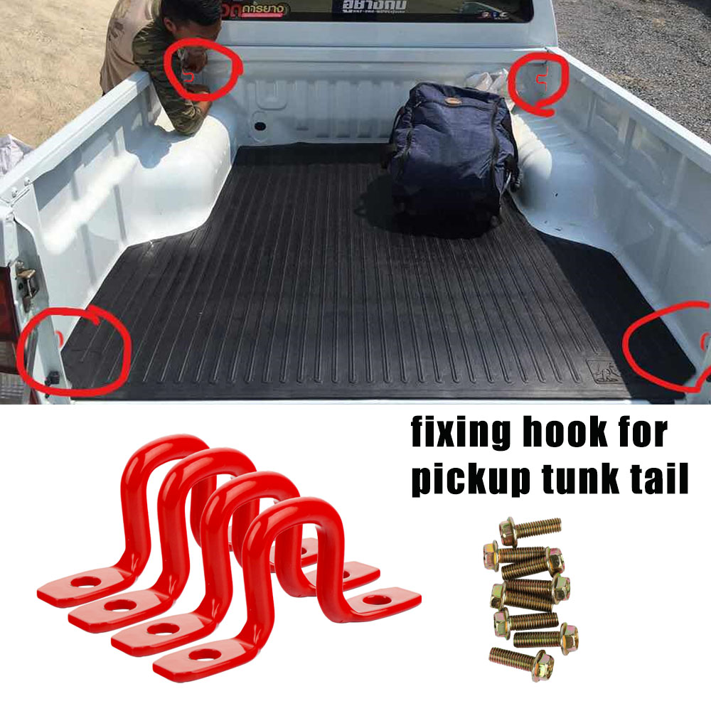 4pcs รถกระบะรถบรรทุกกล่อง Link Cargo Tie Down Bracket Fixing Hook สําหรับ Ford F150 Raptor Toyota Tundra Dodge Ram Chevrolet