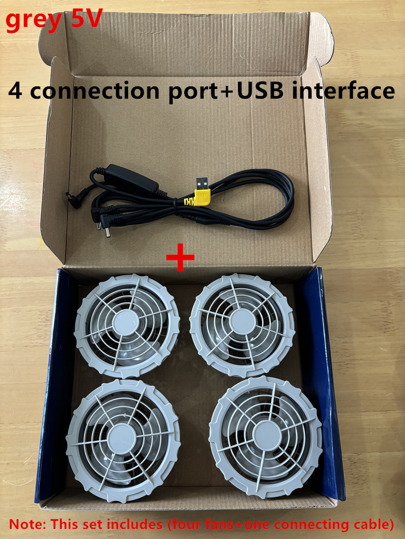Odzież dla fanów, 3-stopniowa regulacja prędkości, interfejs USB, kabel połączeniowy, akcesoria, kurtka robocza, zestaw akcesoriów z wentylatorem 5V.