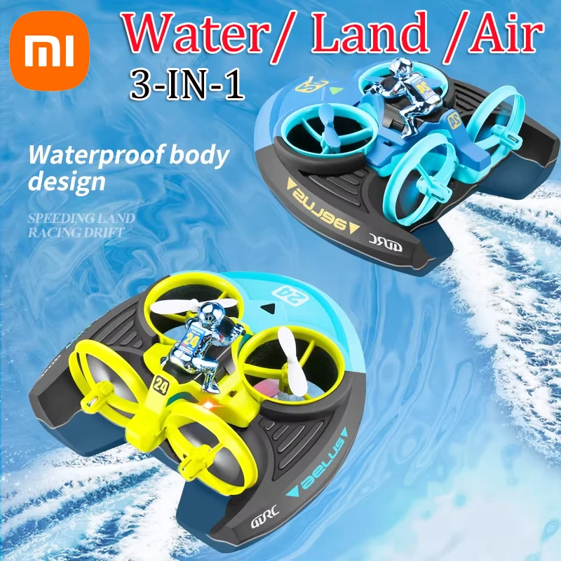 Xiaomi 4DRC Mini Drone 3 en 1 mar tierra vuelo aéreo Quadcopter mantenimiento de altitud modo sin cabeza 2,4G barco RC helicóptero para juguetes para niños