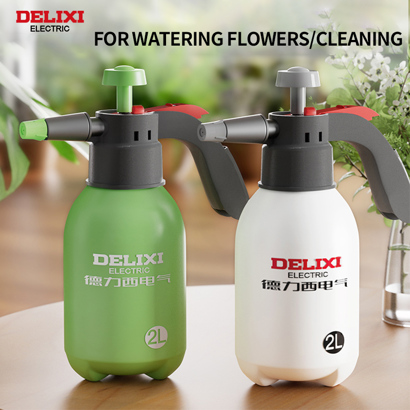 DELIXI ELECTRIC Hand Pump Sprayer,2L Handed Multi-Purpose Pressure Garden Sprayer,Safety Valve Adjustable Nozzle,for Lawn Garden