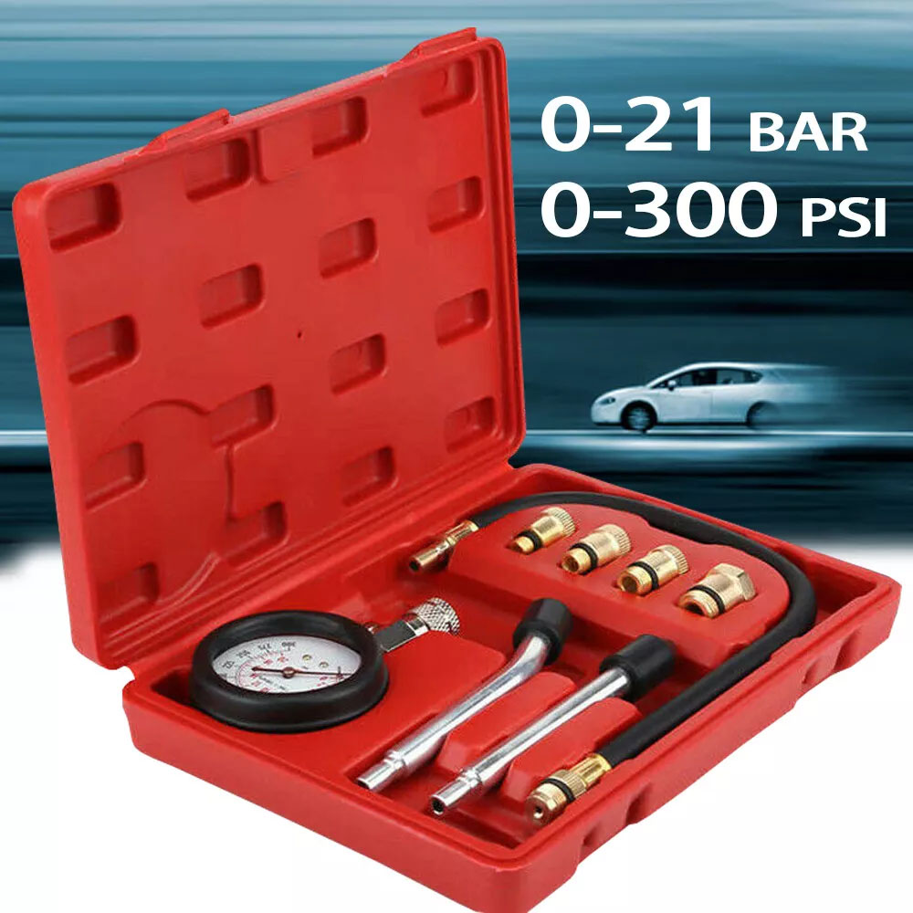 Компрессионный тестер для бензинового двигателя, 0-300psi