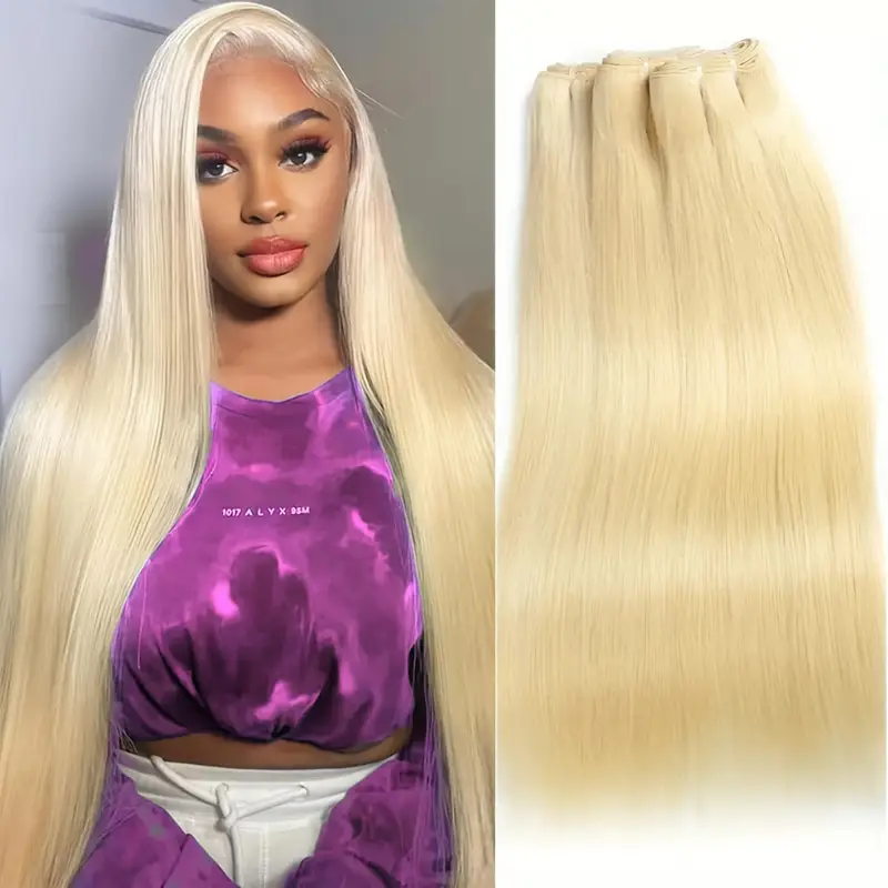 Straigh 613 loira 1/3/4 feixes de cabelo brasileiro tecer em linha reta remy 100% trama do cabelo humano 24 26 28 30 32 34 36 38 40 Polegada pacote