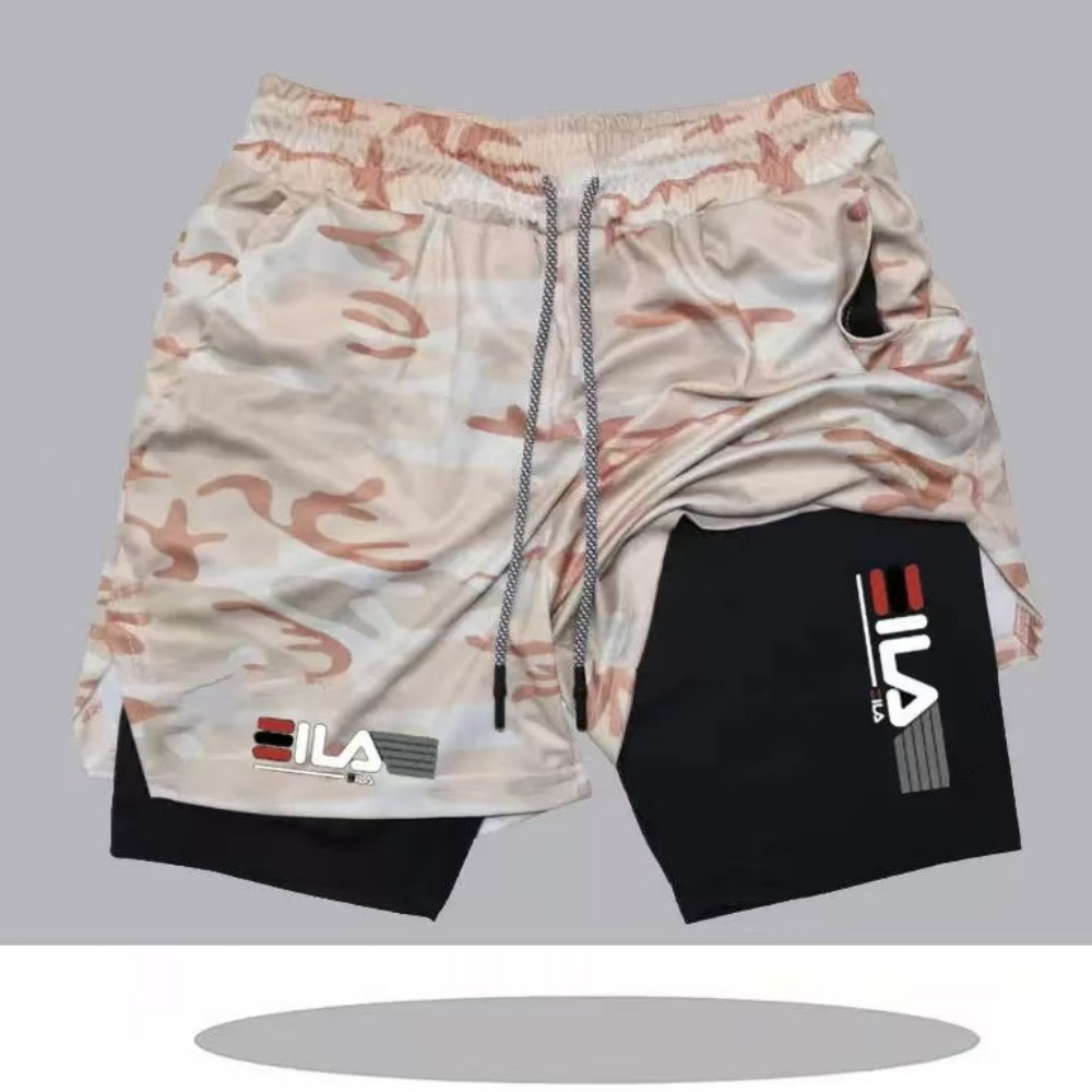 Męskie spodenki sportowe 2w1, oddychające, szybkoschnące, dwuwarstwowe, idealne na lato, do biegania, rozmiary M-3XL