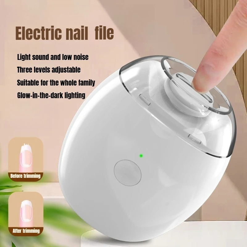 2 EN 1: Lima de uñas eléctrica y dispositivo automático de pulido y modelado con luz LED, ideal para el cuidado de las uñas de bebés.