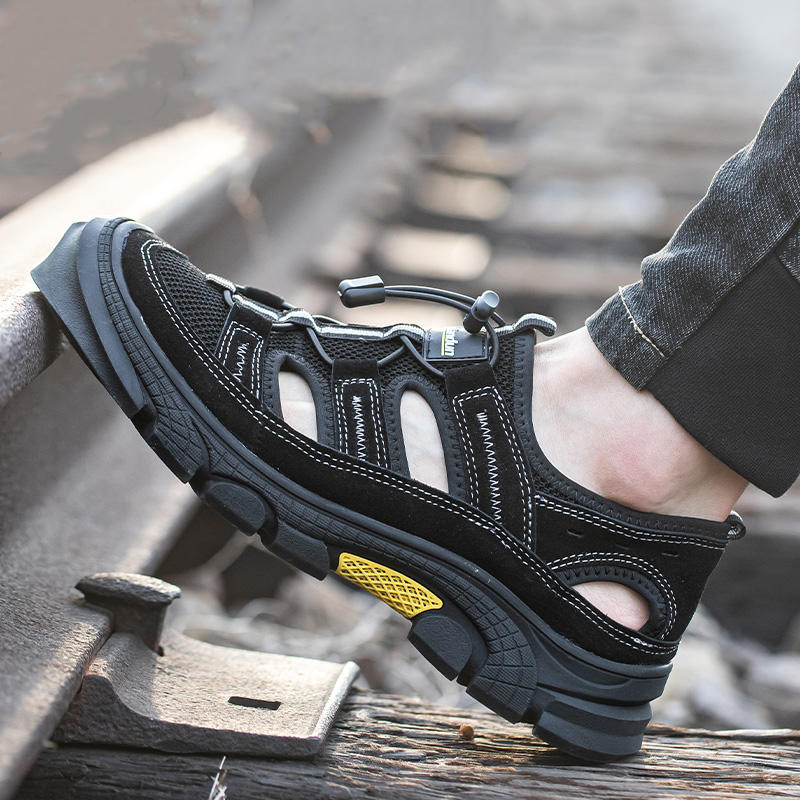 Męskie codzienne zegarki ze stali toe obejmuje buty robocze letnie buty ochronne pracownik oddychające oprzyrządowanie sandały bezpieczeństwo trampki bezpieczne obuwie