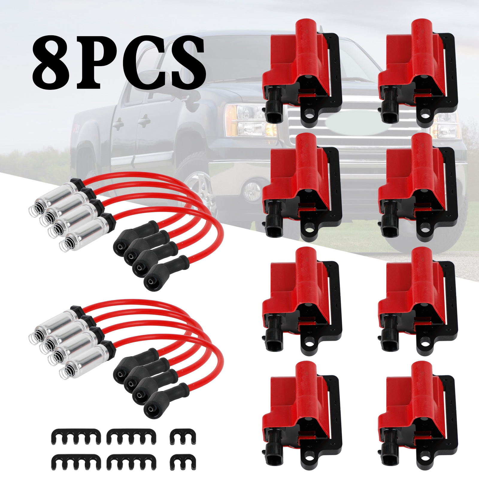 Artudatech 8x D581 vierkante bobines Ultrahoge en bougiekabels 3859078   Voor GMC auto-accessoires