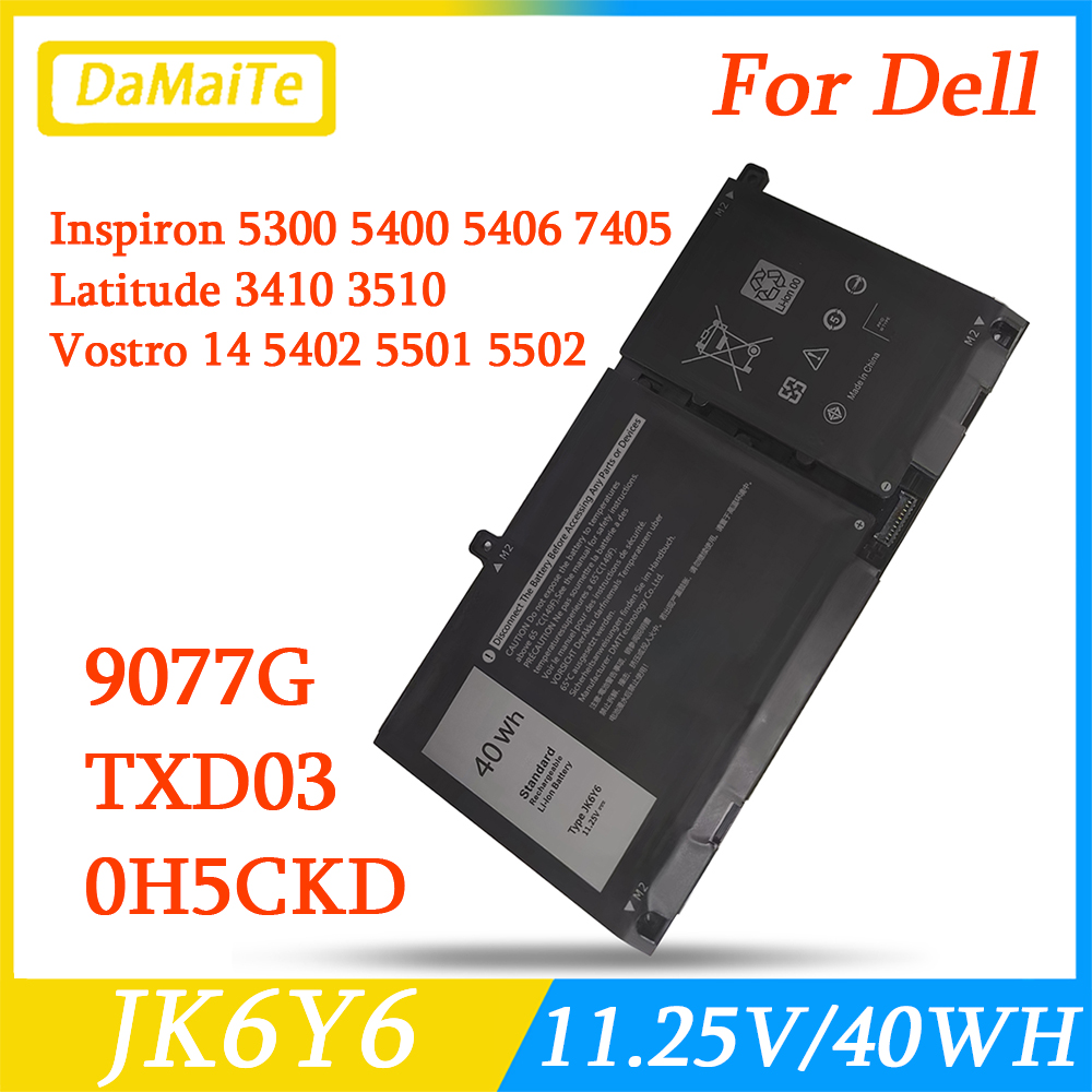 JK6Y6 Bateria do laptopa Dell Latitude 3410 3510 0C5KG6 C5KG6 Vostro 14 5402 5501 5502 Inspiron 5300 5301 P129G P130G 9077G 40WH