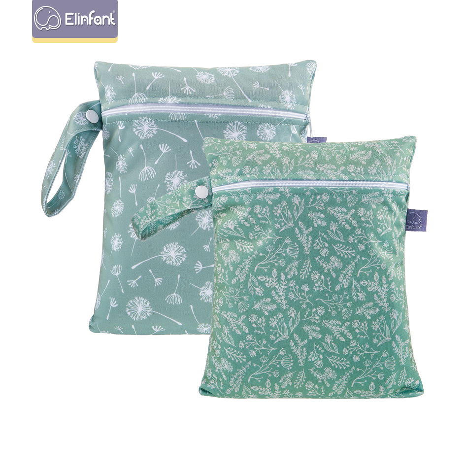 Elinfant 2 peças conjunto 18*25cm bolsa seca de fraldas PUL à prova d'água para fraldas inserções mini bolsa de fraldas molhadas fashion