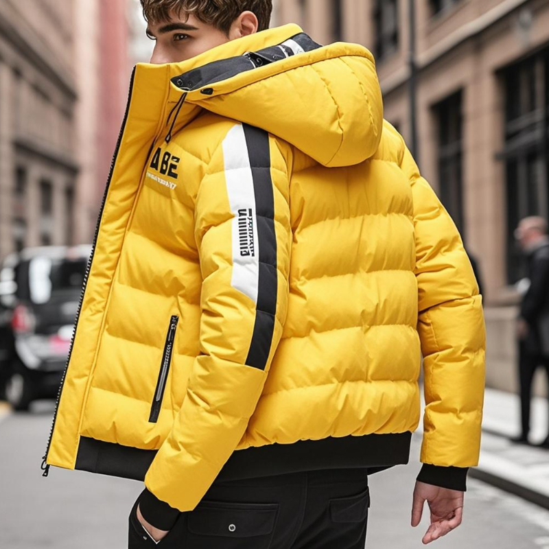 Jaket Parka Streetwear Pria Bolak-Balik, Jaket Puffer Pria untuk Luar Ruangan Musim Dingin, Mantel Tebal Berbahan Down, Jaket Parka Kasual dengan Cetakan Huruf