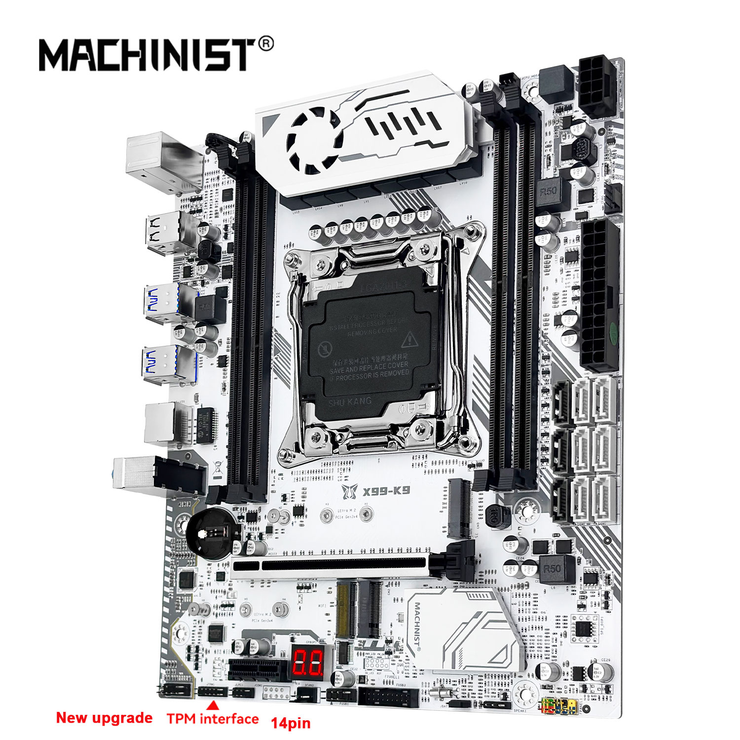 MACHINIST X99 K9 Moederbord LGA2011-3 Ondersteuning Xeon 2670 V3 2683 2667 v4 CPU Processor DDR4 Geheugen vierkanaals NVME M.2 TPM2.0