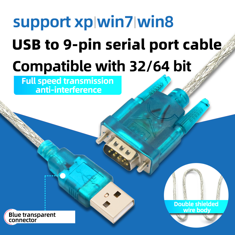 1 шт. USB-последовательный порт, 9-контактный кабель для передачи данных HL-340, преобразователь чипа в RS232, «папа-мама», кабель для преобразования интерфейса USB2.0 в DB9