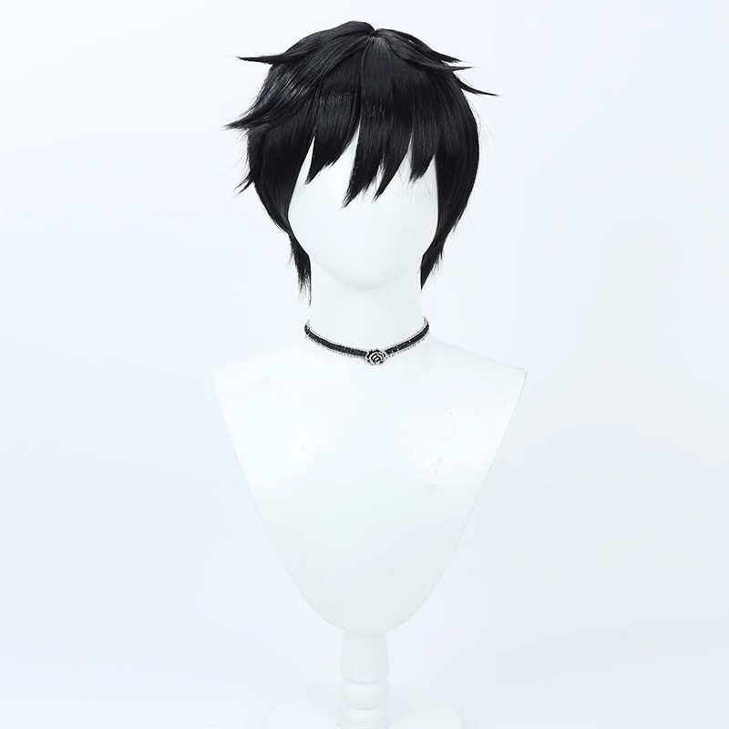 Iso Cosplay Pruik Korte Zwarte Pruik Valorant Spel Cosplay Pruiken Halloween Kostuums Hittebestendige Synthetische Pruiken