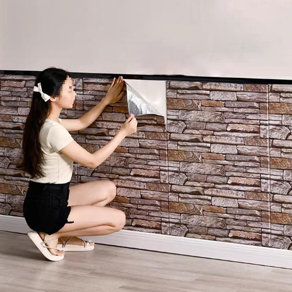 1/2/3/5/10M 3D Self-adhesive Foam Brick Wallpaper Stickers Home Decor Waterproof Living Room Wallpaper for Wall DIY BedroomPapel