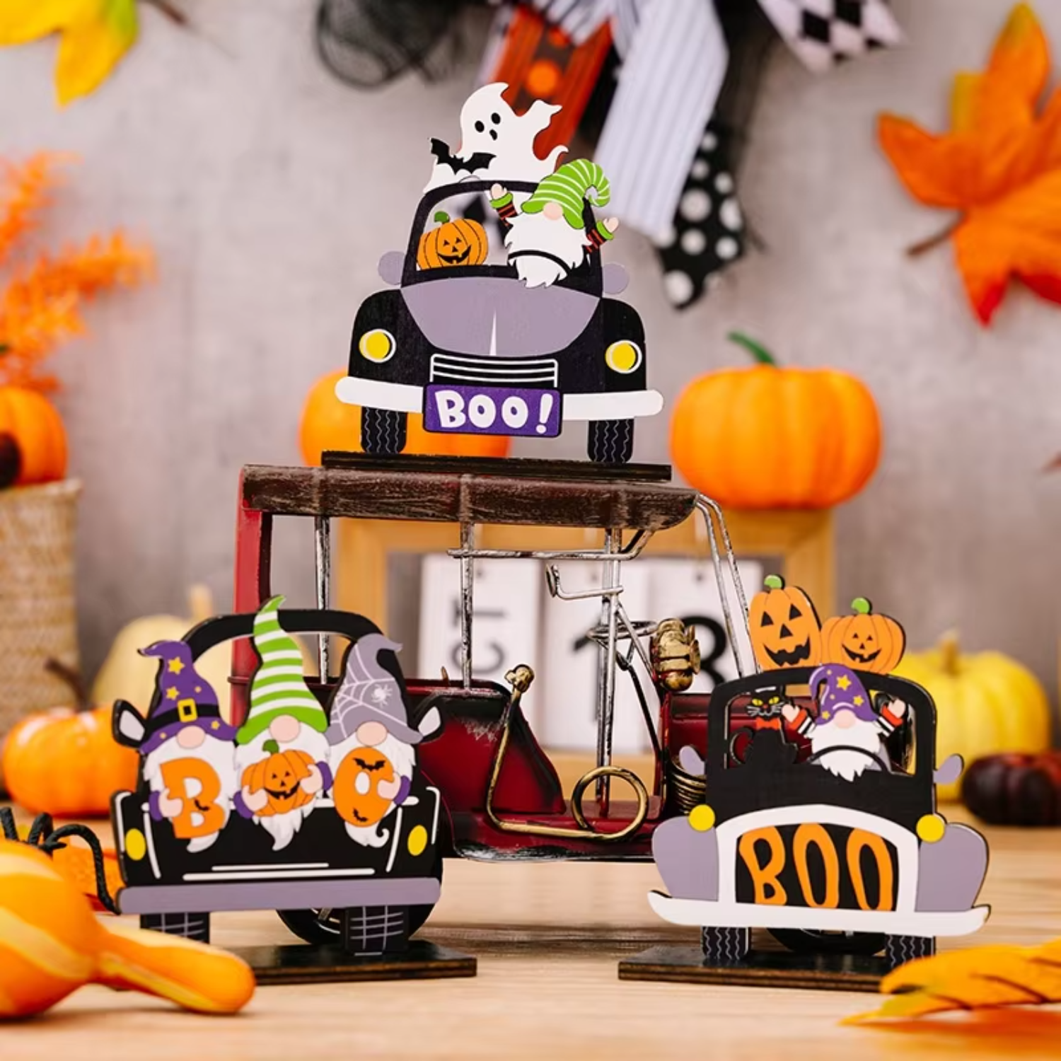 Dekoracje na Halloween Drewniany Festiwal Duchów Ozdoby z dyni Halloween Dekoracje na biurko