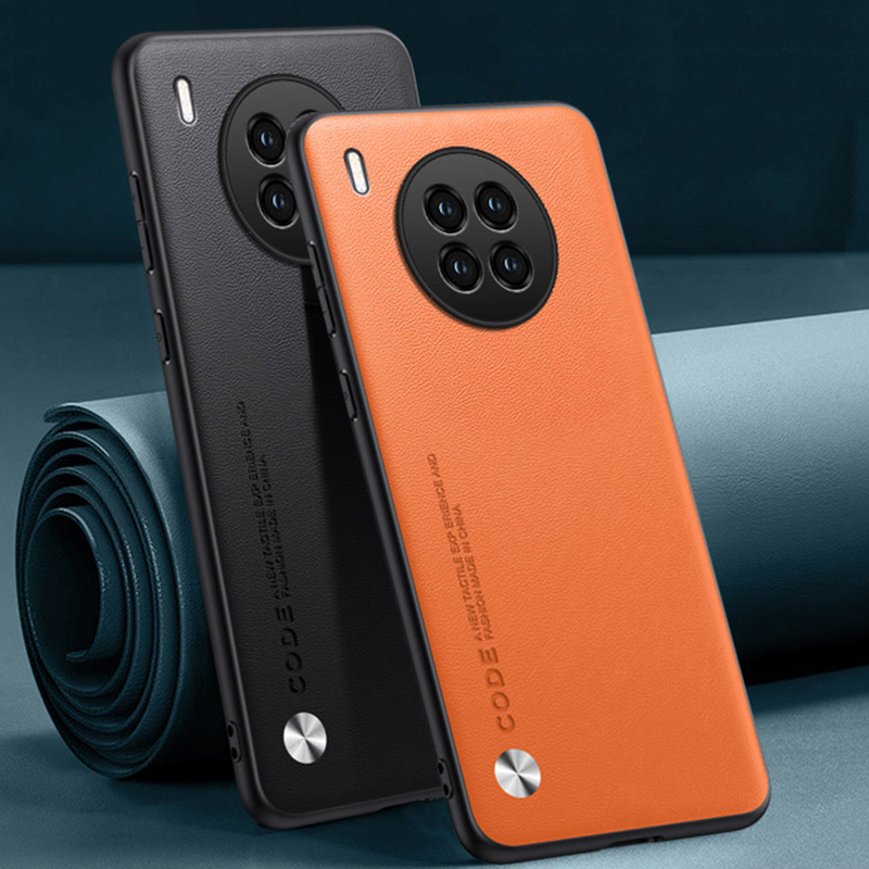 Casing kulit PU mewah untuk Huawei Nova 8i, casing penutup belakang silikon Matte tahan guncangan perlindungan penuh untuk Honor 50 Lite