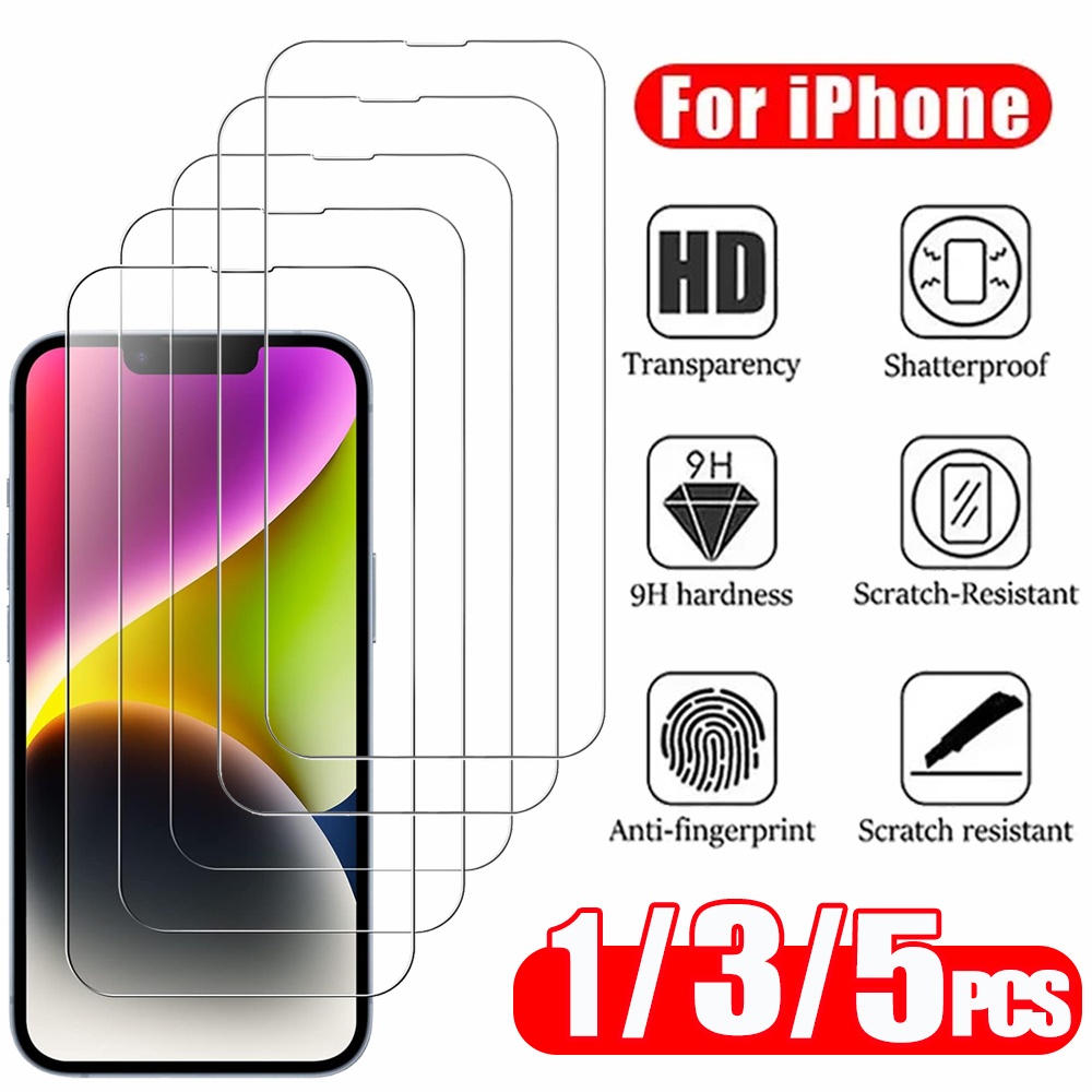 1~5 шт. HD защитное стекло для iPhone 16 17 Pro Max 17e 16e 15 14 13 12 защитная пленка для экрана для iPhone 11 12 13 Mini закаленное стекло айфон 16 про макс