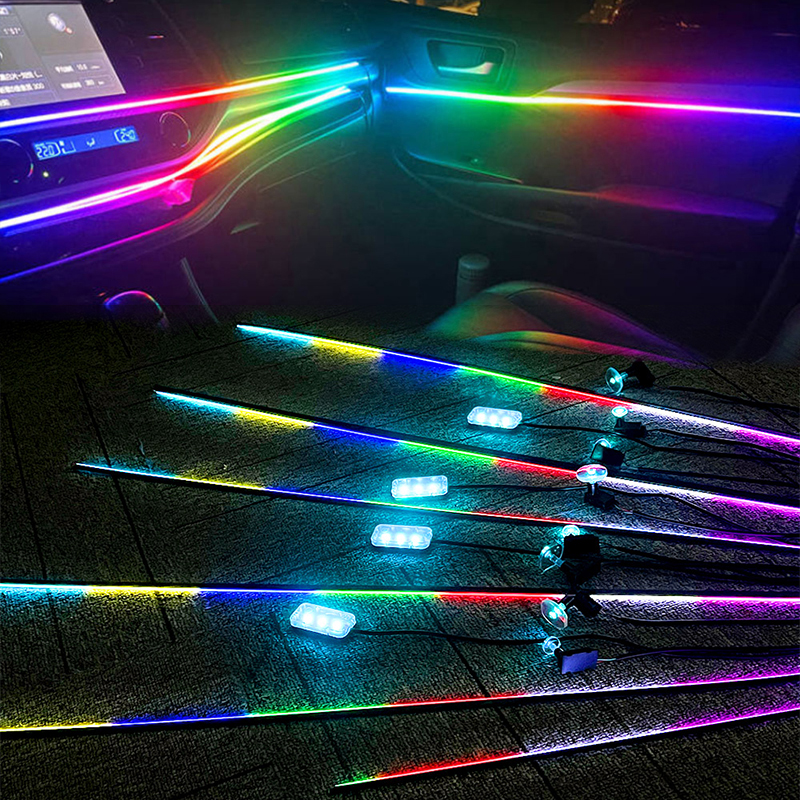 Zestaw 1.5 18 w 1 LED Symphony 3 zestaw do normalnego samochodu światła otoczenia Neon akrylowy pasek z podświetleniem dekoracja lampa atmosfera