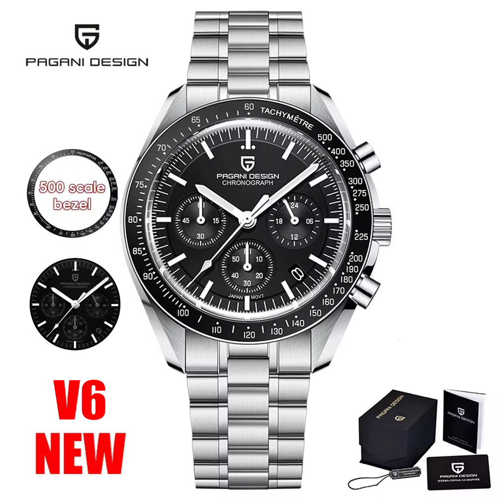 Nouvelle Montre Homme PAGANI DESIGN V5 Moon 2026, Montre à Quartz de Luxe Haut de Gamme pour Hommes, Chronographe Étanche, Sport, Acier Inoxydable