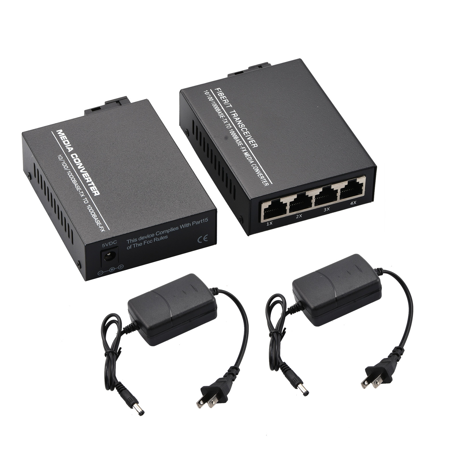 10/100 Мбит/с, 1 порт и 4 порта Ethernet в волоконно-оптический медиа-конвертер, один режим 4 RJ45 и 1 SC волоконный порт