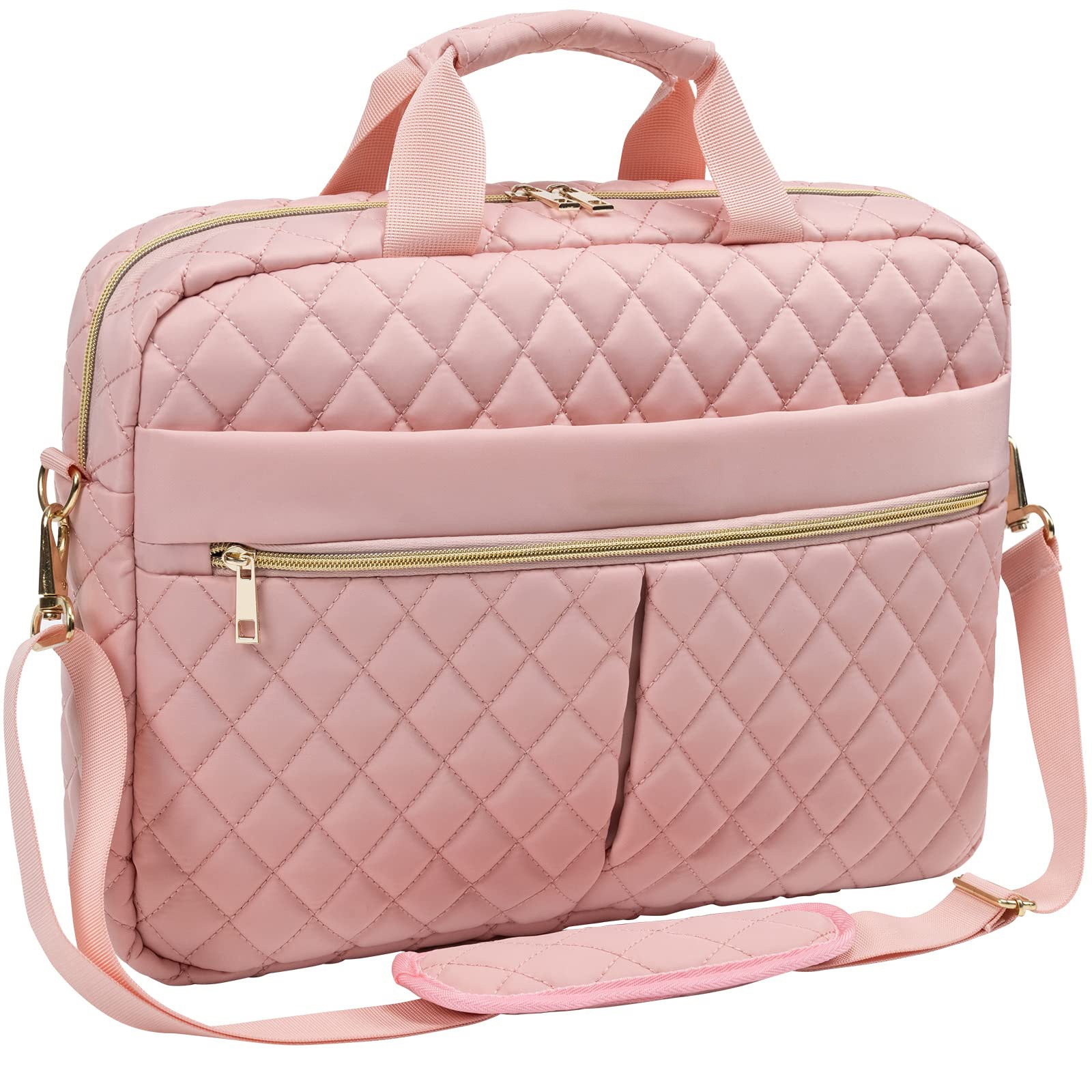 Nesitu A4 negro rosa ejecutivo 14 15,6 pulgadas portátil hombres mujeres maletín cartera bolso de negocios bandolera de hombro M31113