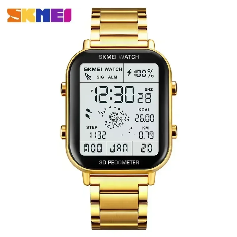 Skmei 1888 masculino cronômetro contagem regressiva relógio de pulso calendário reloj hombre esporte pedômetro cálculo de calorias relógios digitais