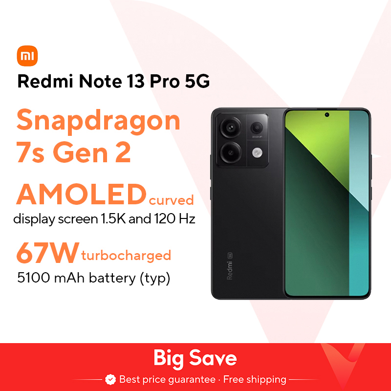 Nowy smartfon Xiaomi Redmi Note 13 Pro 5G 128 GB/256 GB ROM 200 MP Kamera OIS Snapdragon 7s Gen 2 67 W Turbo Ładowanie 6,67" AMOLED
