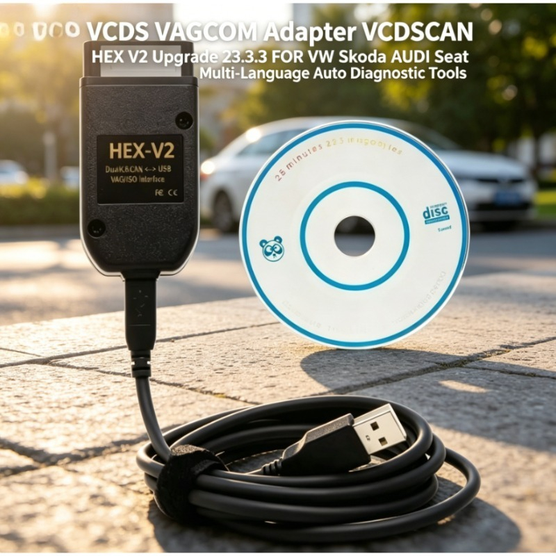 Nouvelle interface de diagnostic VCDS VAGCOM HEX V2 2026, lecteur de code automobile pour VW Audi Skoda Seat, outil de scanner OBD2 multilingue