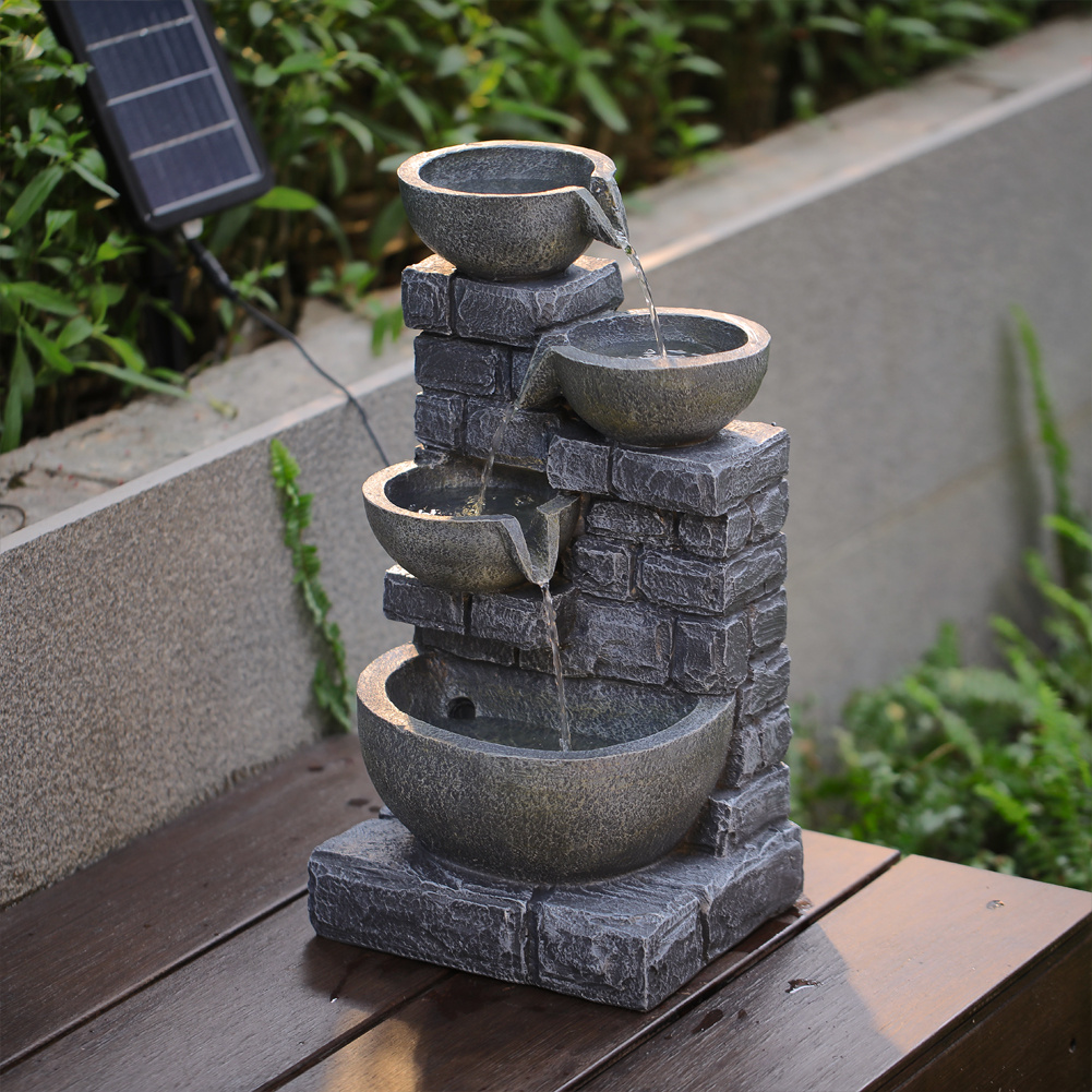 Fountains air mancur luar ruangan, air mancur luar ruangan batu ditumpuk