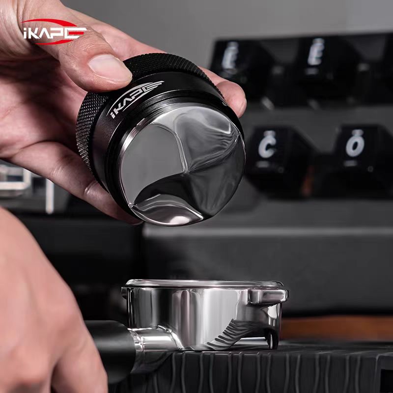 IKAPE perata kopi, cocok 49MM, 51MM, 54MM, 58MM Portafilter Espresso, perata gravitasi (hitam/perak)