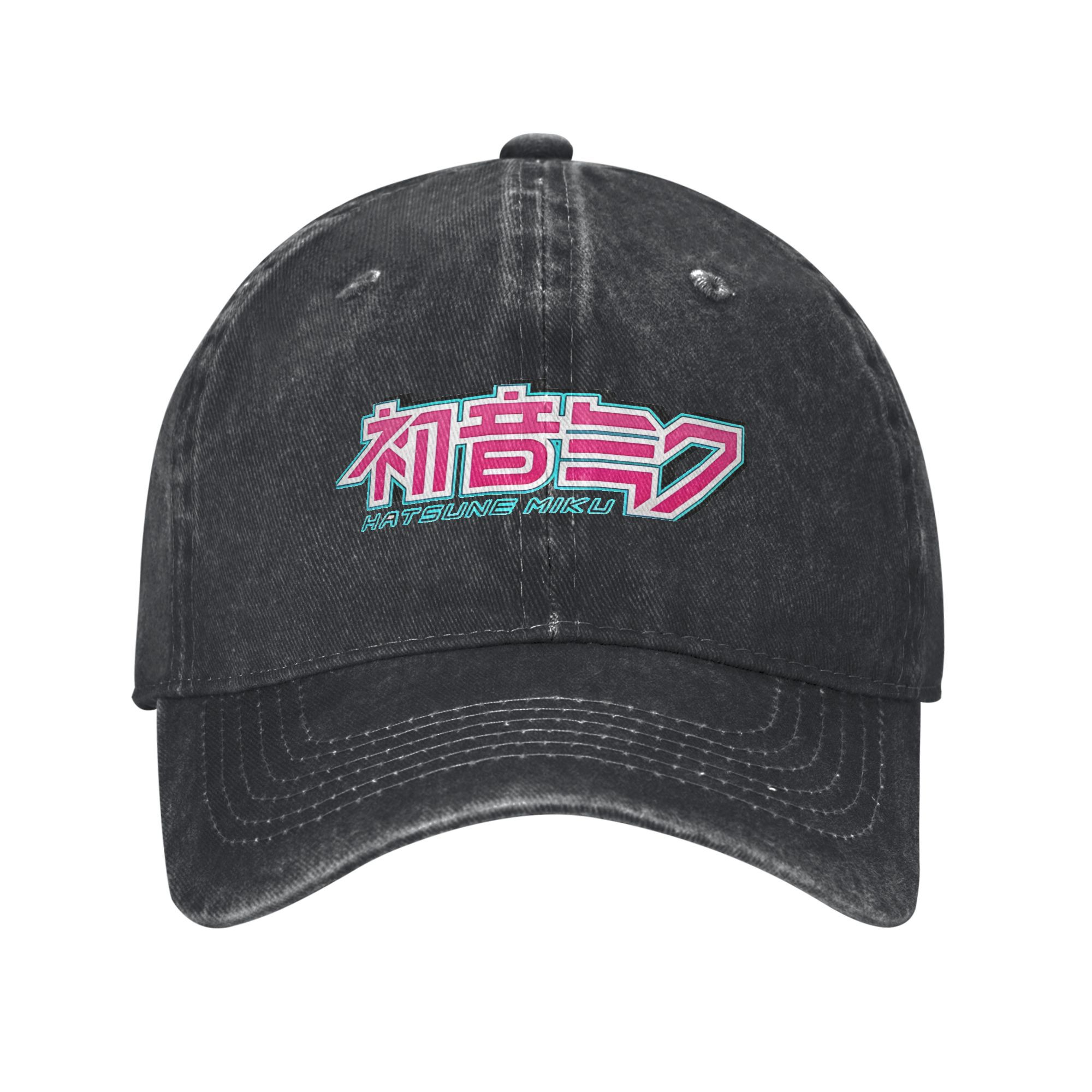 Gorra de béisbol con logo de Hatsune Miku para hombre y mujer, gorra ajustable tipo trucker para uso diario