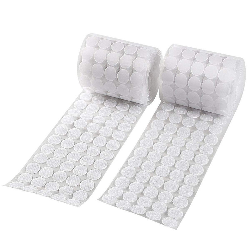 10/15/20/25mm Zelfklevende Sluiting Tape Stippen Wit Zwart Haak Lus Sticker Ronde sterke Klittenbandsluiting Tap 100Pairs
