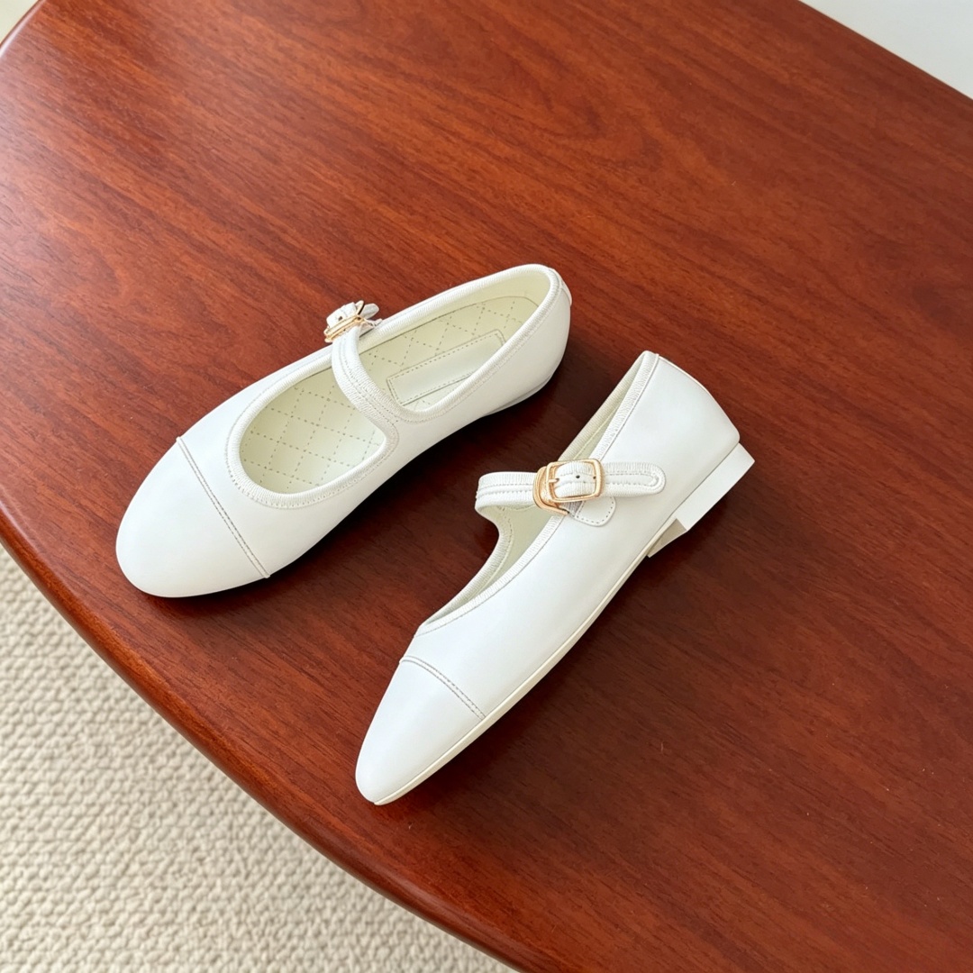Luxusmarken-Flachschuhe Damenschuhe Mary Janes Ballerinas Minimalistisch Vielseitig Elegant Hochwertige Echtleder-Oberfläche