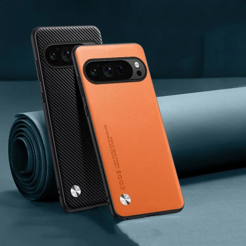 Luksusowe skórzane etui na telefon Google Pixel 10A 10 11 XL 9A 9 Pro 8Pro 7 6 Pro 8A 7A 5A 4, gładka skóra, odporne na wstrząsy, miękka tylna obudowa.