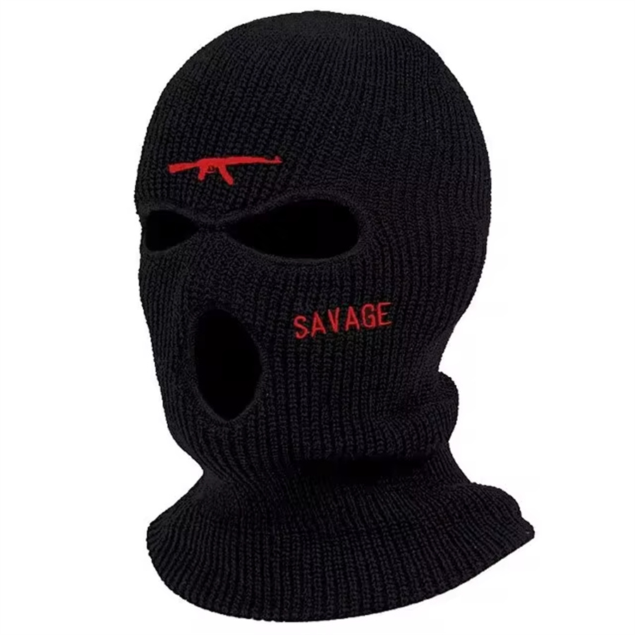 Balaclava de 3 buracos Capa facial completa Balaclava de esqui Inverno Esporte ao ar livre Capa facial de malha para esportes ao ar livre