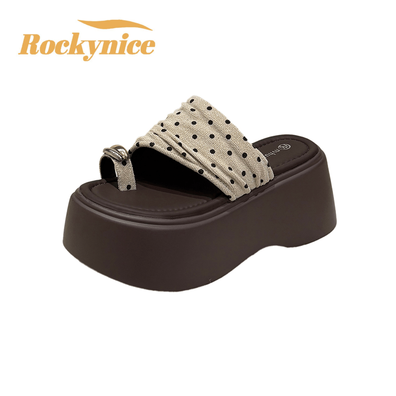 Damen Strandpantoffeln Neue Sommer Open-Toe Sandalen Rutschfeste Casual Outdoor Flip-Flops Hohe Plateau-Sandalen Zapatillas