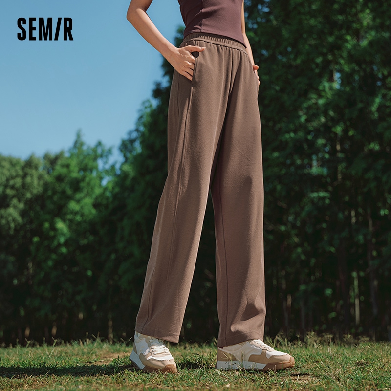 Semir calças casuais femininas cor sólida versátil preto 2024 outono novas calças de emagrecimento calças esportivas calças de banana