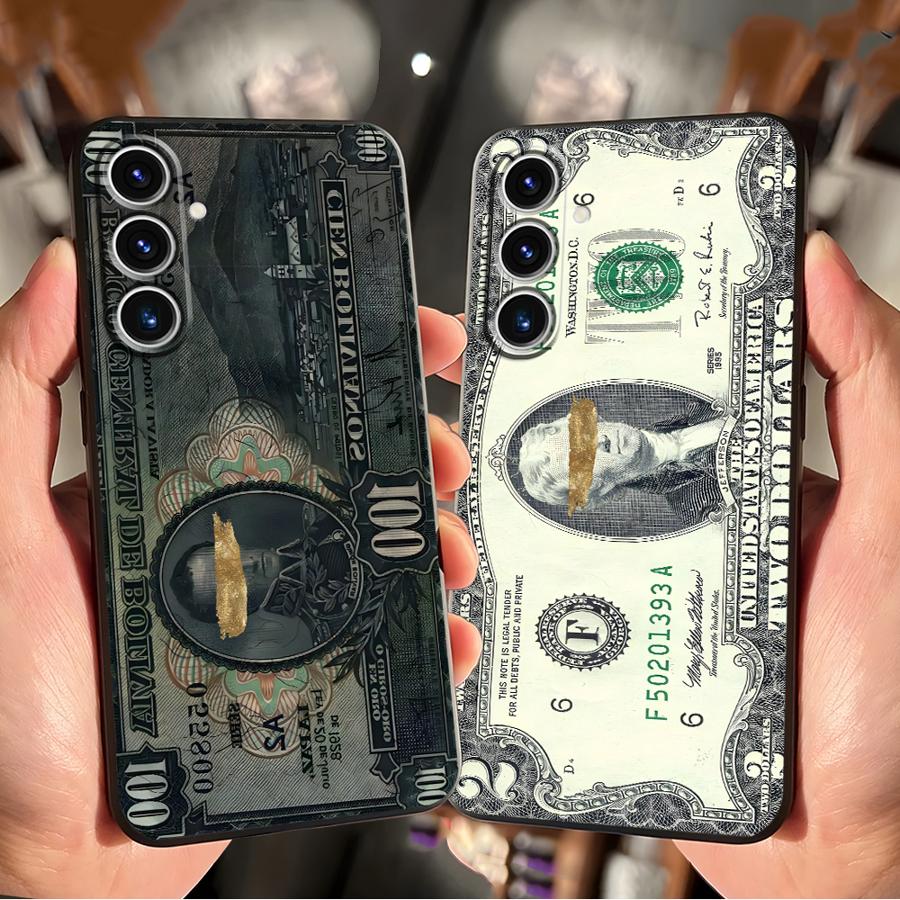 Funda para Samsung Galaxy S26 S25 S26 S24 Plus S20 Ultra S23 S21 FE S10 S9 Note 20 8 9 10, Diseño Cool 100 Dollars Bank