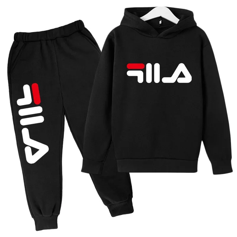 Pakaian Olahraga Anak-anak Mode Baru Musim Semi Musim Gugur 3-12 Tahun Atasan Hoodie Olahraga Kasual Anak Laki-laki dan Perempuan + Celana Set 2 Potong Pakaian Anak-anak