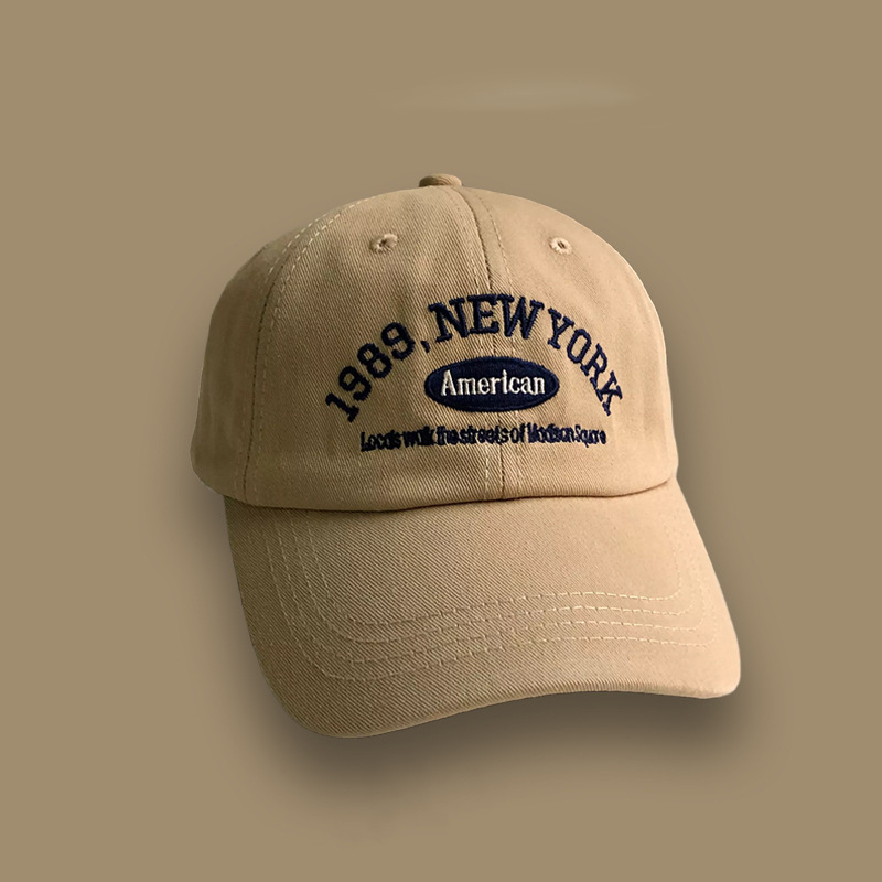 Topi bisbol Retro Korea pria dan wanita, topi bordir huruf jalanan serba guna musim panas