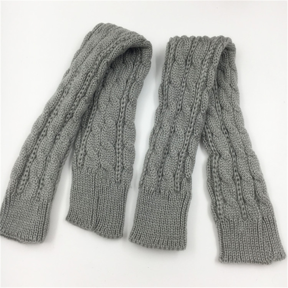 Crochet Arm Warmers Elbow Mittens Long Knitted Fingerless Gloves Twist Knitting Woolen Arm Sleeve Solid Color Winter Arm sleeve