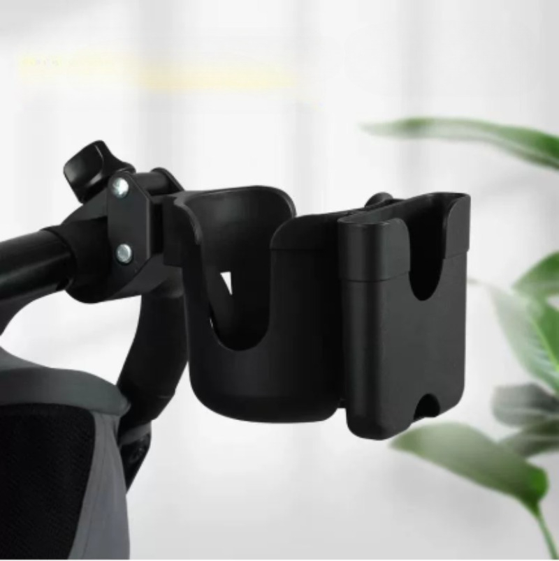Portabicchieri universale 2 in 1 per passeggino con porta telefono, portabottiglie universale per accessori per passeggini e sedie a rotelle