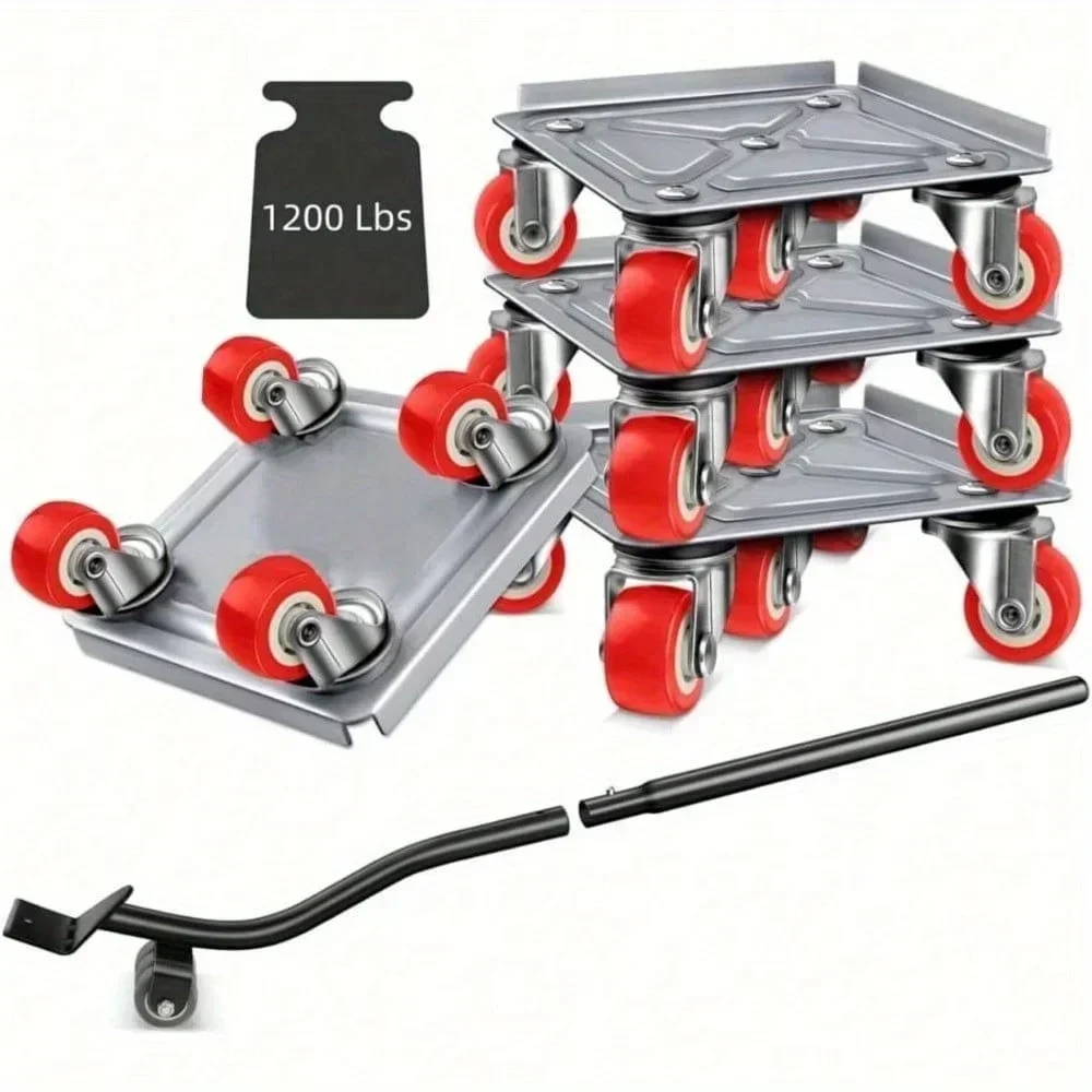Furniture Movers with Wheels Portable 4 Wheels Furniture Dolly Furniture Mover Tool with 360°Rotation Rubber Wheels