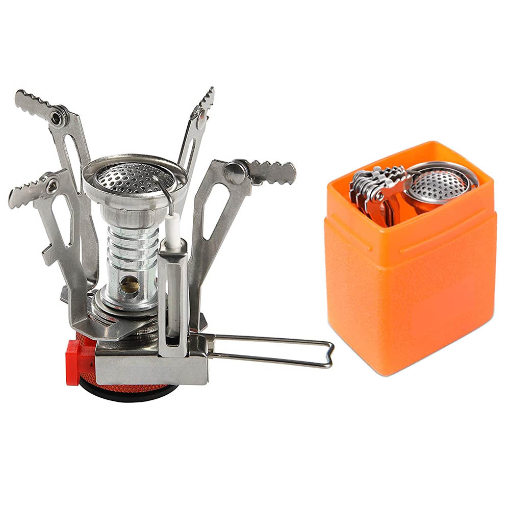 Tragbare Outdoor-Campingöfen, Rucksack-Gasherd mit Piezo-Zündung, stabile Unterstützung, windbeständiger Campingkocher zum Kochen