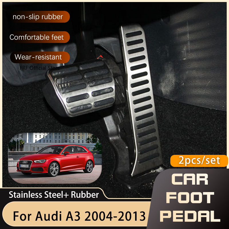 Auto Pedalen Voor Audi A3 8P 2004 ~ 2013 Gas Brandstof Accelerator Rem Restfoot Rvs Non-slip Geen Boren Pedaal Cover