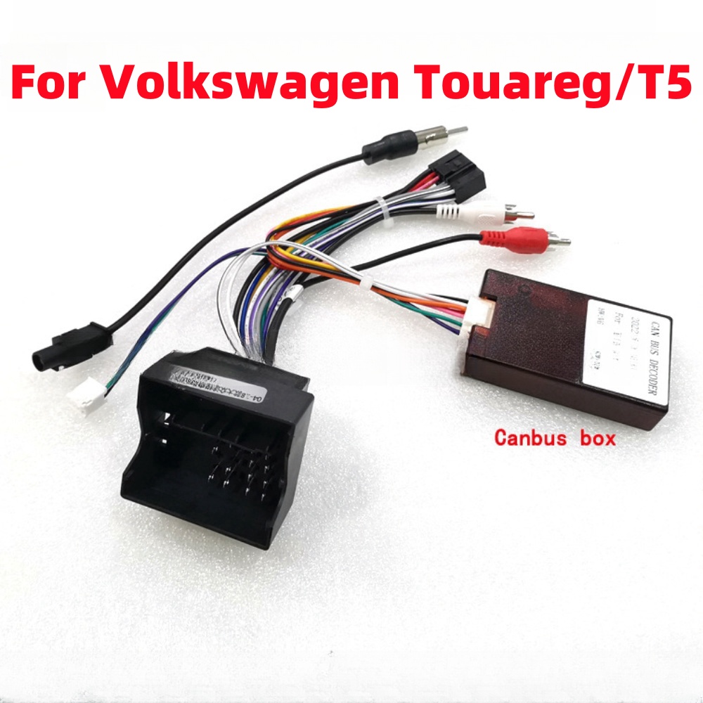 สําหรับVW Volkswagen Touareg/ T5 2003-2017 GPS MP5 เครื่องเล่นวิดีโอรถวิทยุสเตอริโอสายไฟสายไฟอะแดปเตอร์Canbus Android 16 Pin