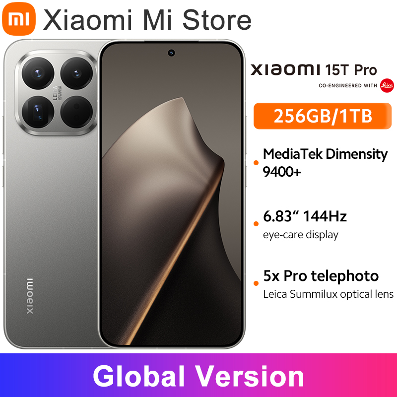 Xiaomi 15t pro versão global smartphone 6.83 "144hz display 5500mah bateria 50mp 90w hypercharge mediatek dimensão 9400 +