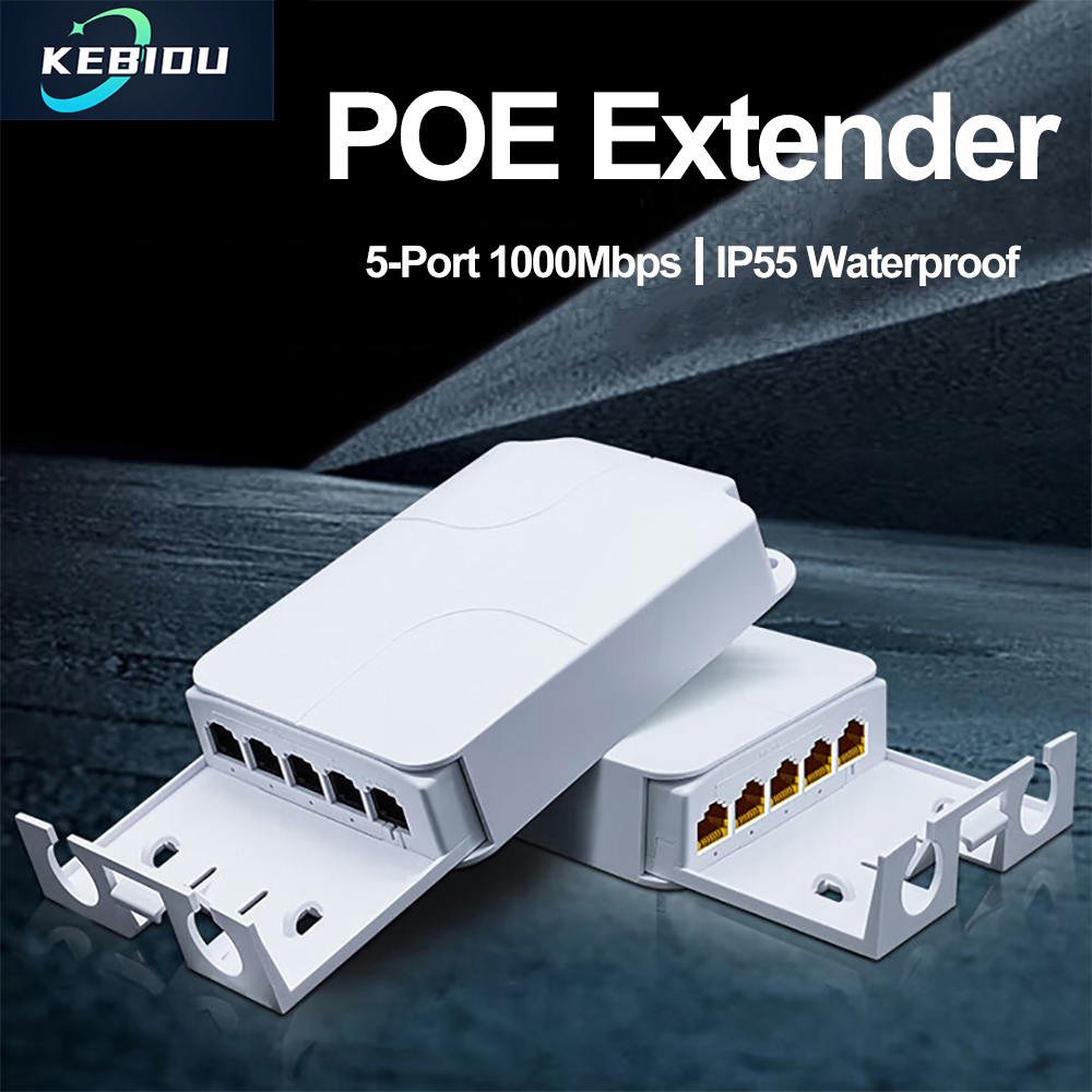Répéteur d'extension POE 5 ports, 100/1000Mbps, commutateur réseau intérieur et extérieur, étanche IP55 VLAN 44-57V pour caméra POE, AP sans fil