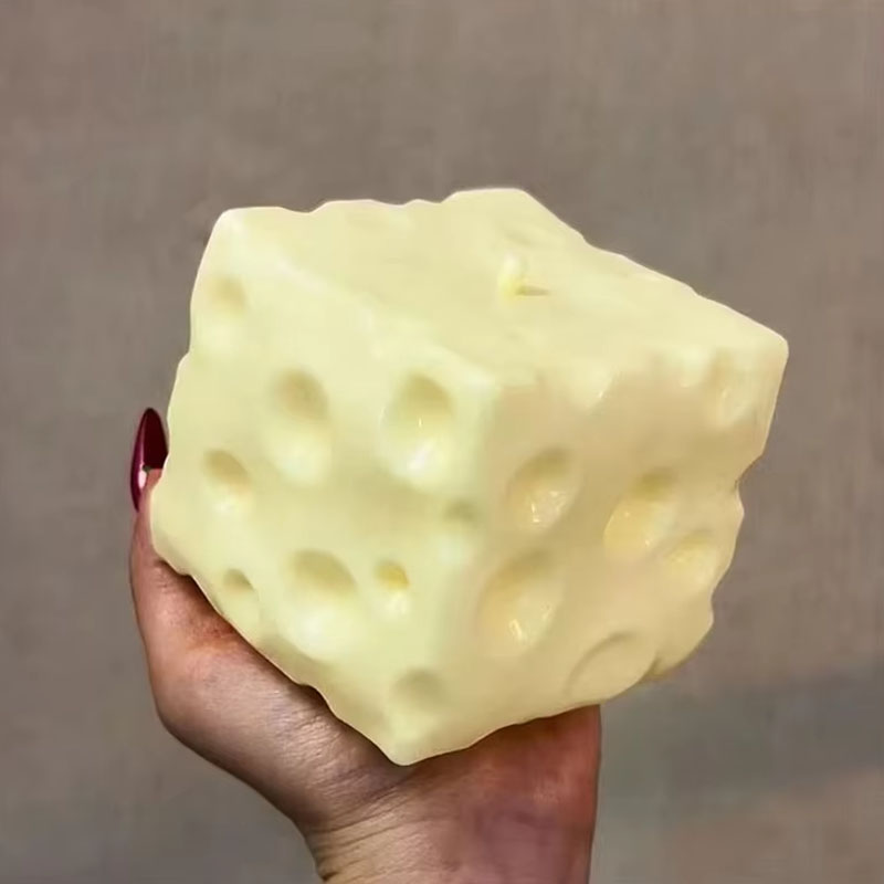 @-@ Jumbo Cheese Cube Stress Ball, Grande Pallina Antistress Modellabile a Forma di Formaggio, Giocattolo Sensoriale ASMR Anti-Stress, Regalo per Festival